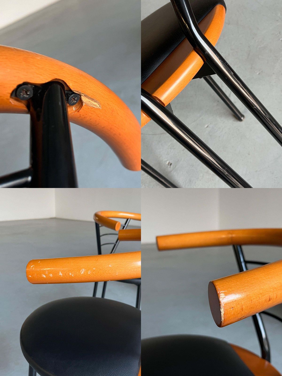 960.0 Set Of 4 Vintage Postmodern Geometrical Armchairs, Sculptural Memphis Style, 90s photo