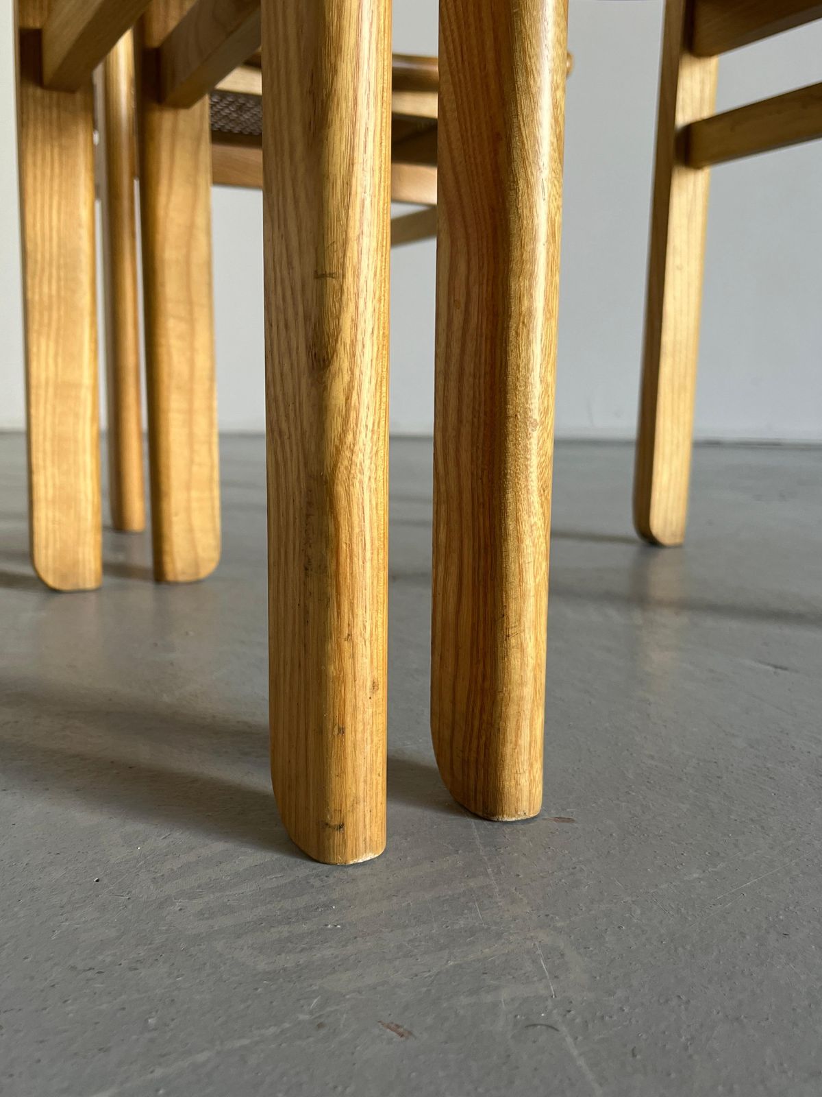 Furniture Set Of 4 Mid Century Modern Constructivist Wooden Dining Chairs In Beech, 1960s photo