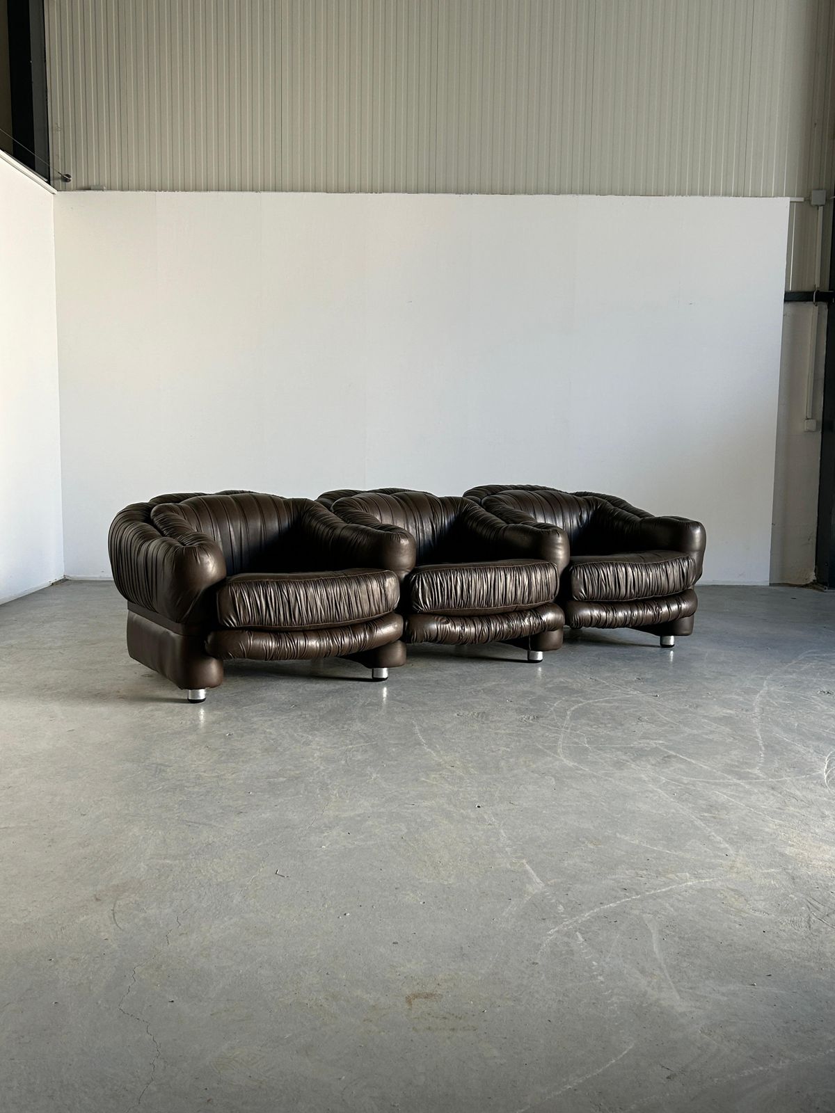 Three Seater Sofa In Dark Brown Leather By Axel Di Pietrobon, 1970s Italy photo furniture