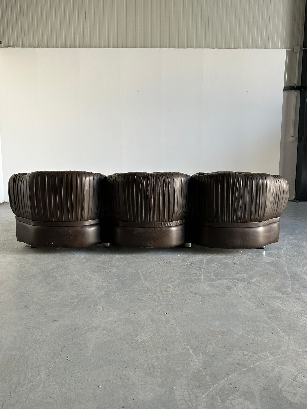 Three Seater Sofa In Dark Brown Leather By Axel Di Pietrobon, 1970s Italy photo Furniture