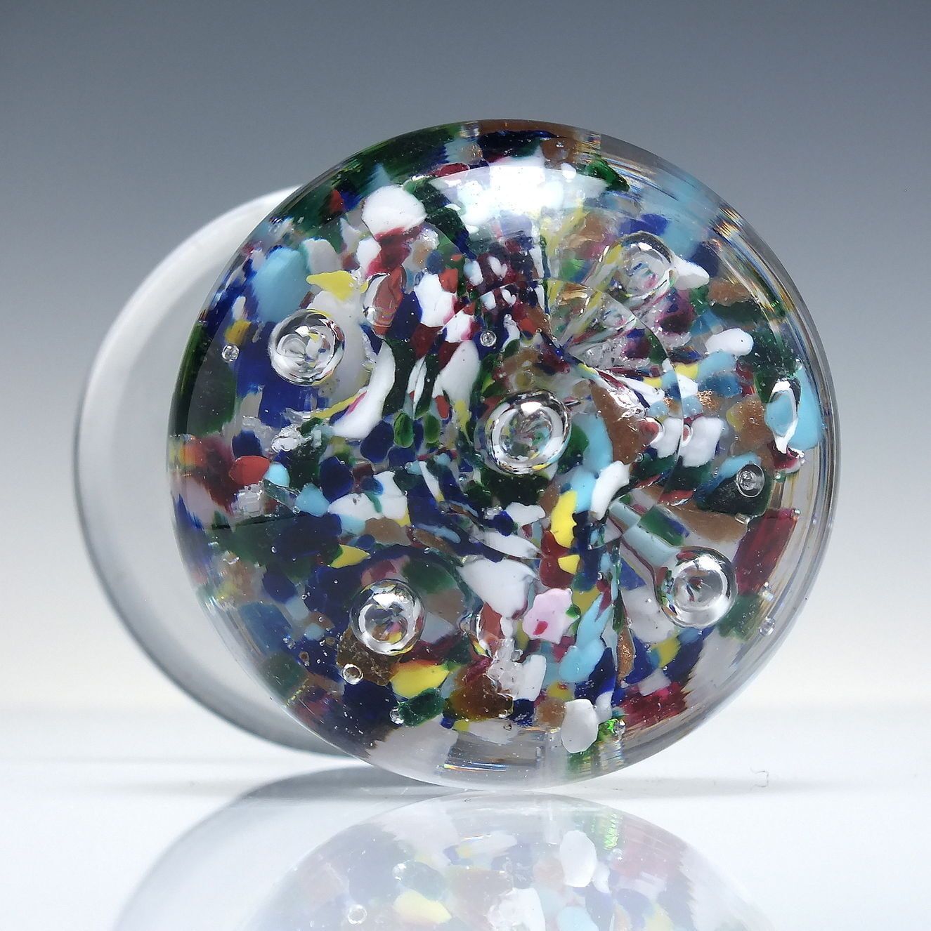 Victorian Milville Pedestal Glass Paper Weight C1880 photo for sale