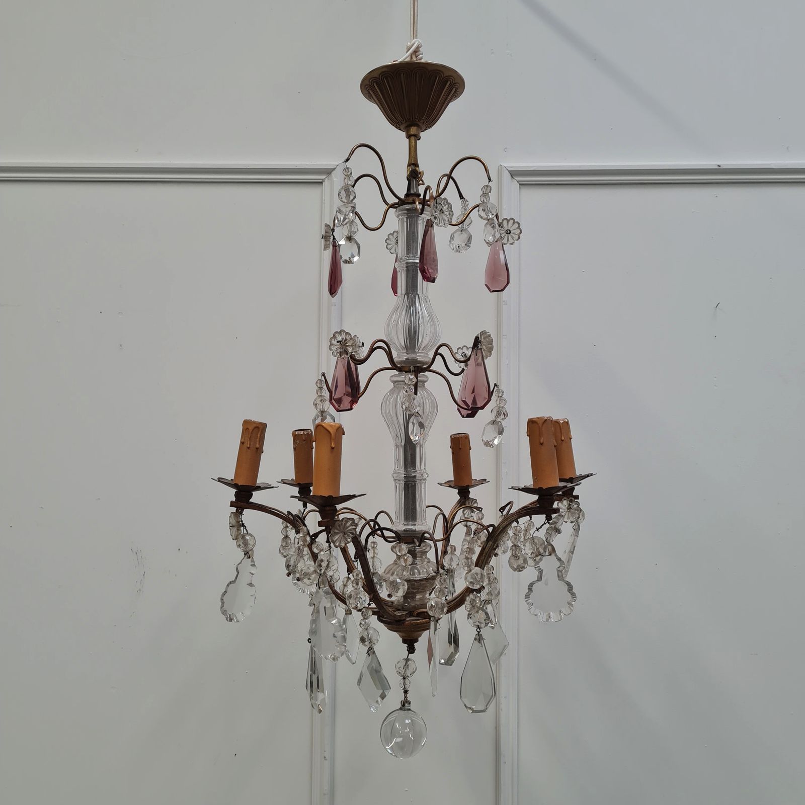 Pretty French Chandelier C1920 Free Delivery Eng/Wales photo Lighting