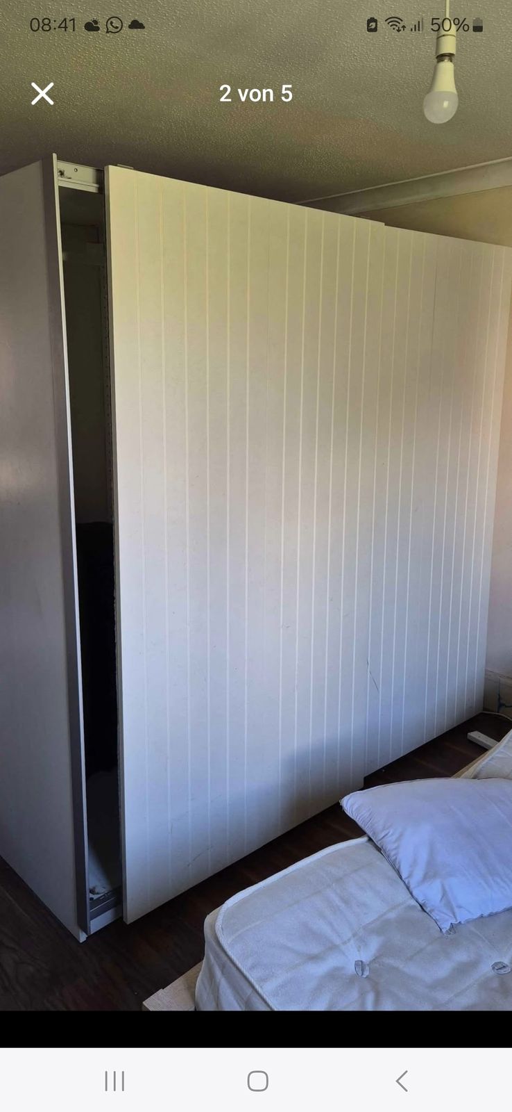 White Wardrobe With Slide Doors photo furniture