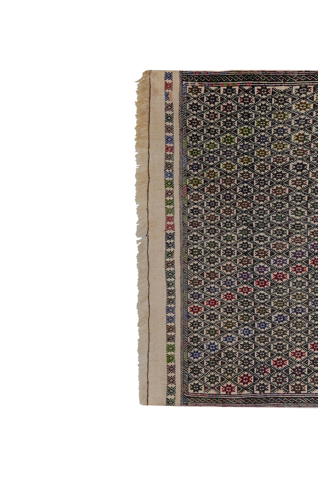 1960s Turkish Wool Jajim Kilim Rug 4'8'' X 6'9'' photo Textiles
