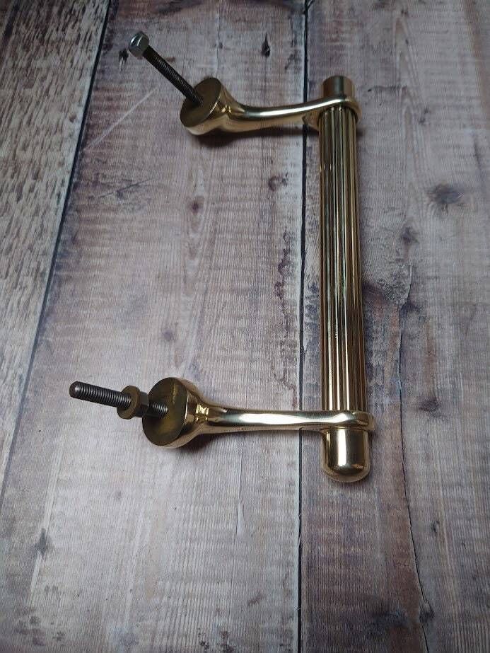 Heavy Brass Door Handle, 1970s photo Home Fixtures