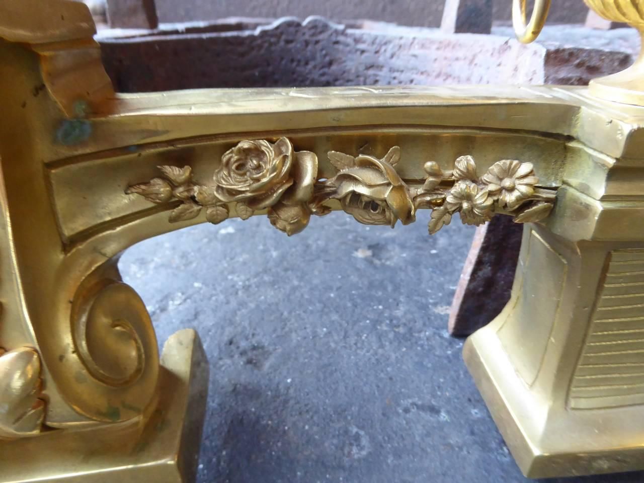 18th 19th Century French Ormolu Neoclassic Andirons photo 4060.0