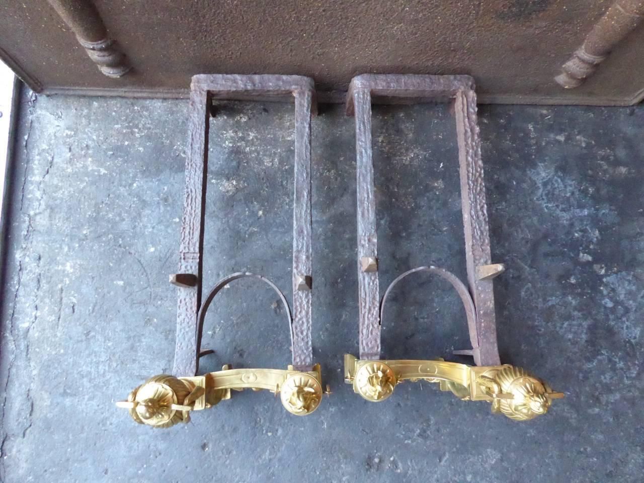 photo buy 18th 19th Century French Ormolu Neoclassic Andirons