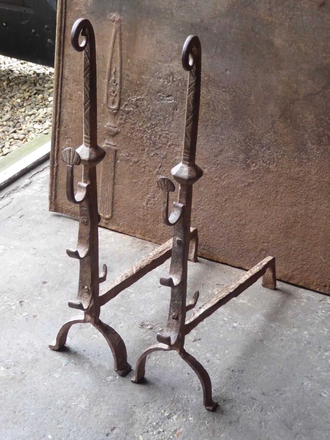 French Louis III Andirons Or Firedogs, 17th Century photo 507.0