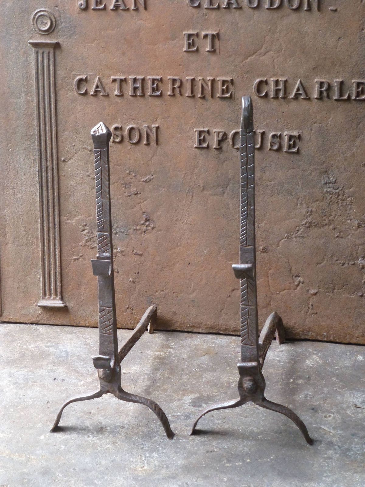 17th Century Louis XIII Andirons, Firedogs photo furniture