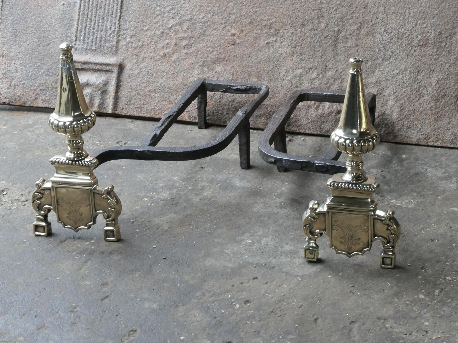 17th Century French Louis XIV Andirons Or Firedogs photo vintage