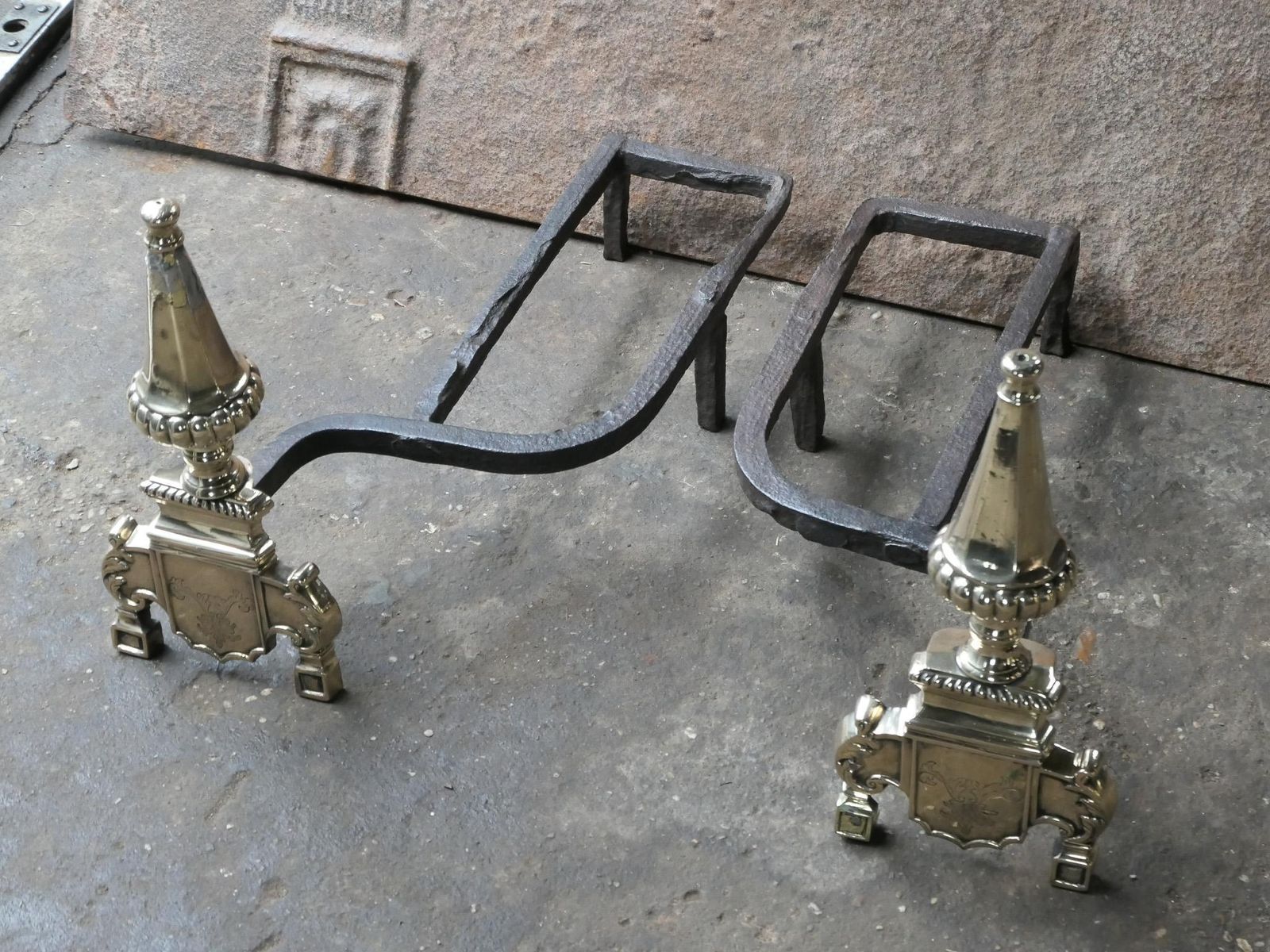 photo for sale 17th Century French Louis XIV Andirons Or Firedogs