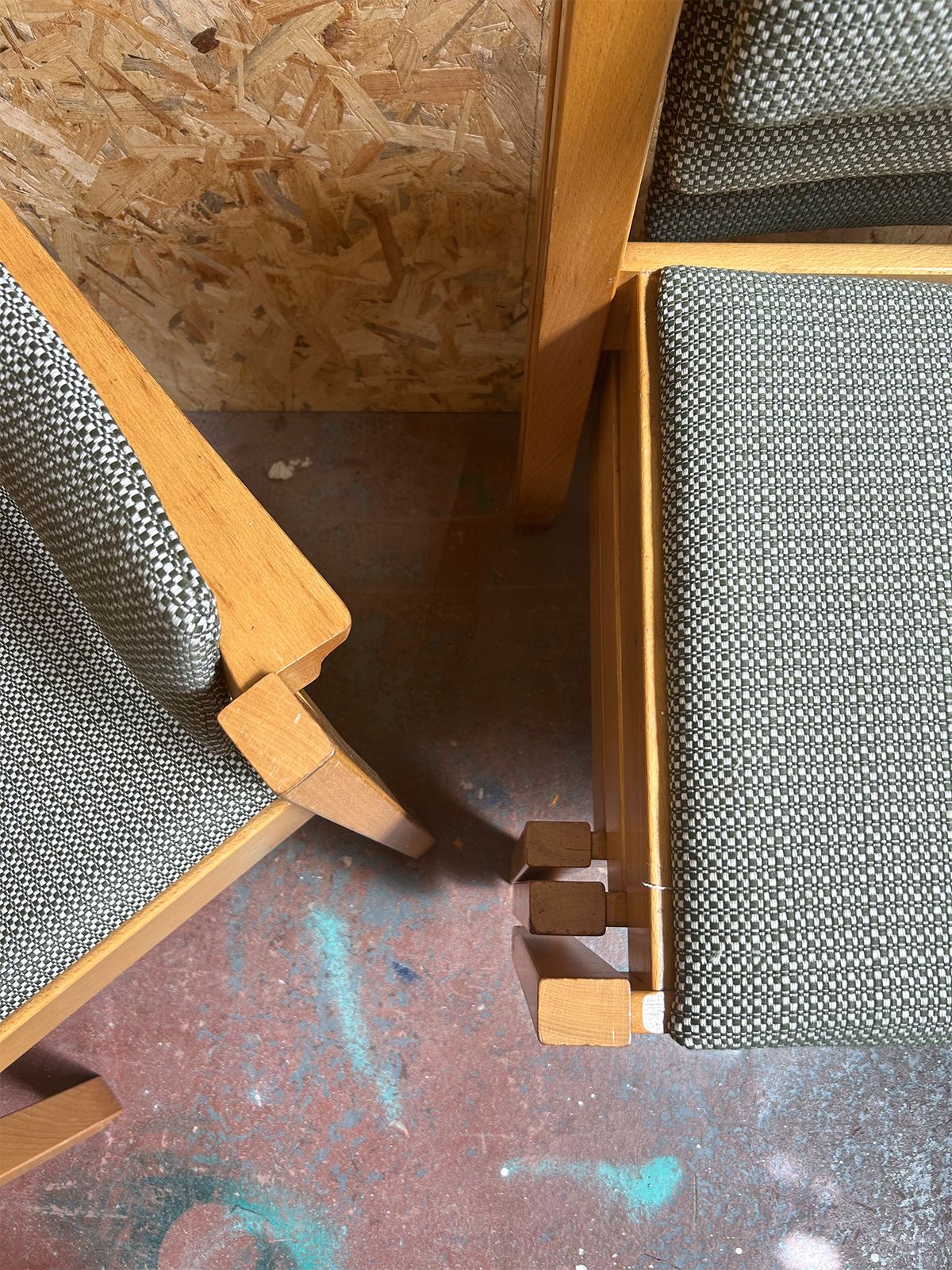 1960s Clive Bacon Stackable Dining Chairs In Rose Uniacke Recycled Bottle Fabric  Set Of 4 photo Furniture