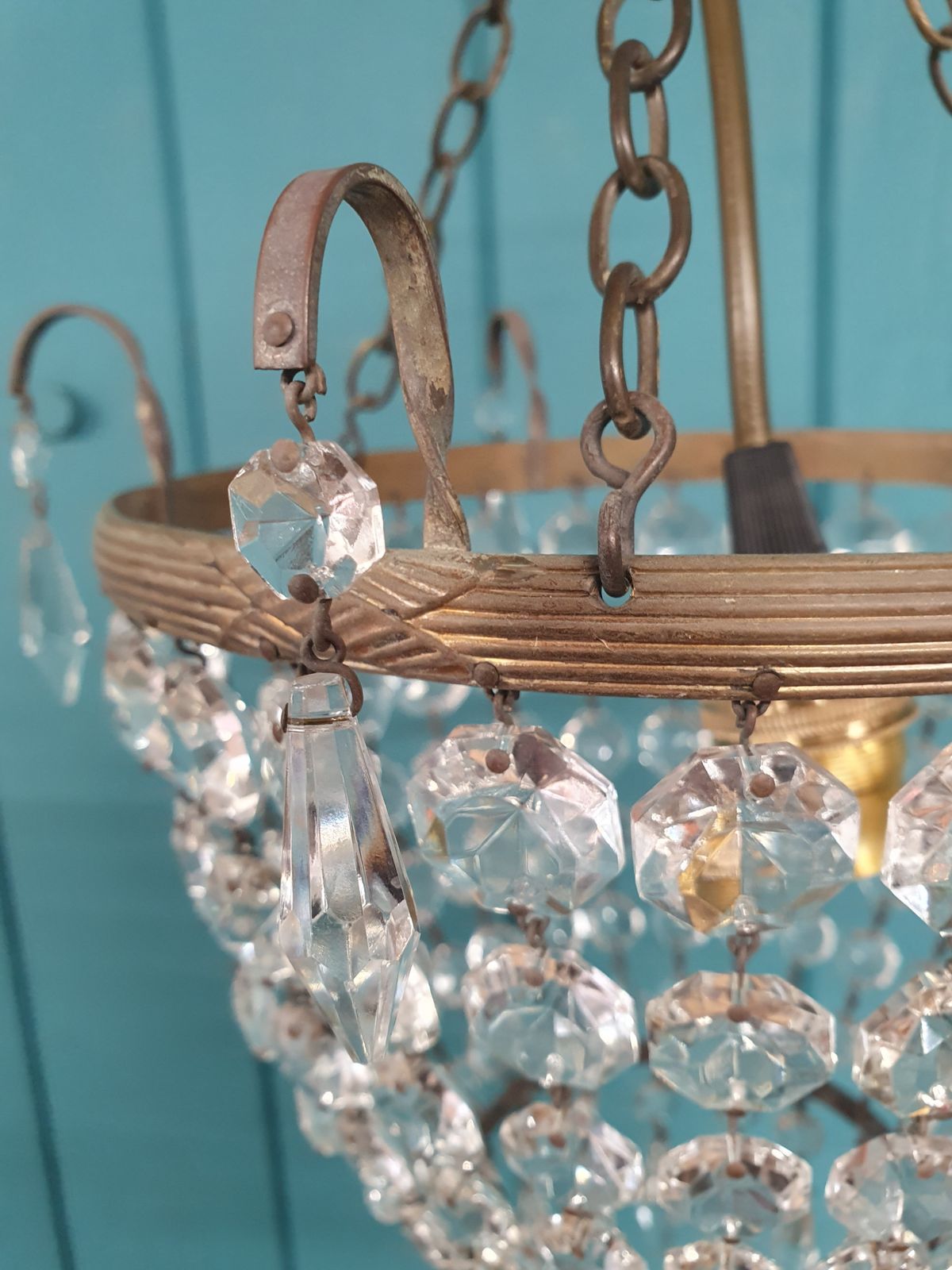 Early 20th Century Spike Chandelier With Finials photo Lighting