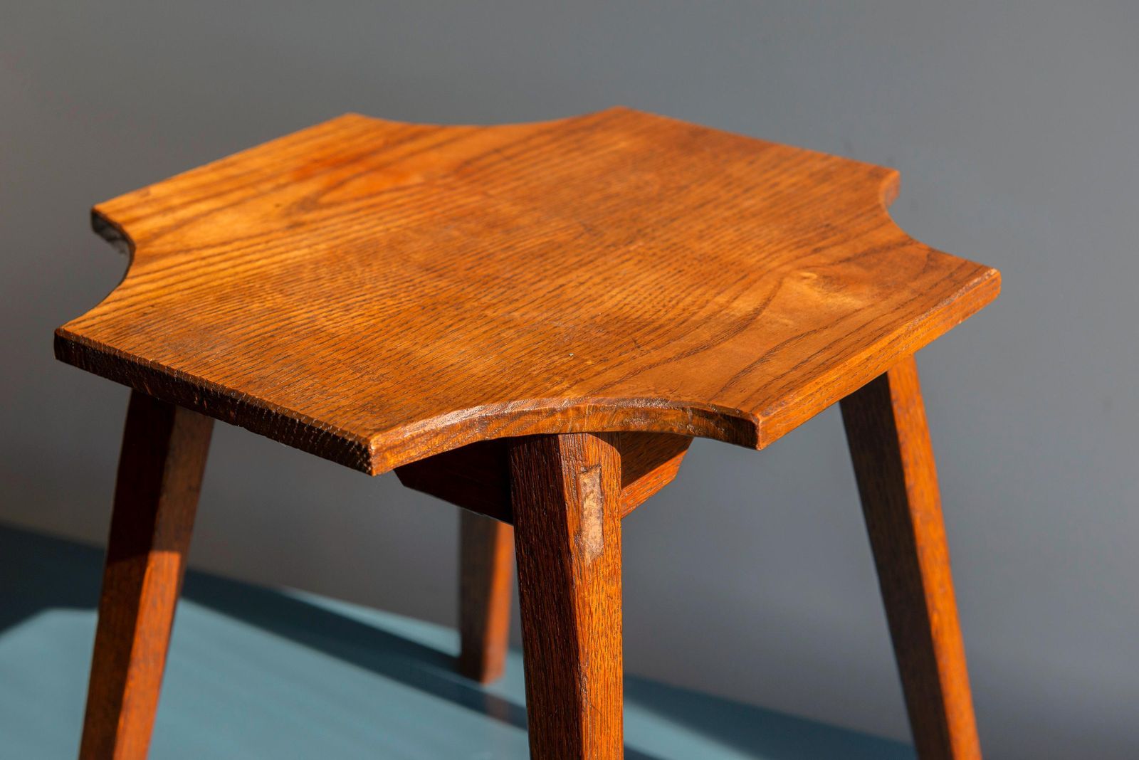 photo for sale Oak Side Table, Art Deco Coffee Table, Vintage Wooden Plant Stand, Dutch Stool, Amsterdam School Design