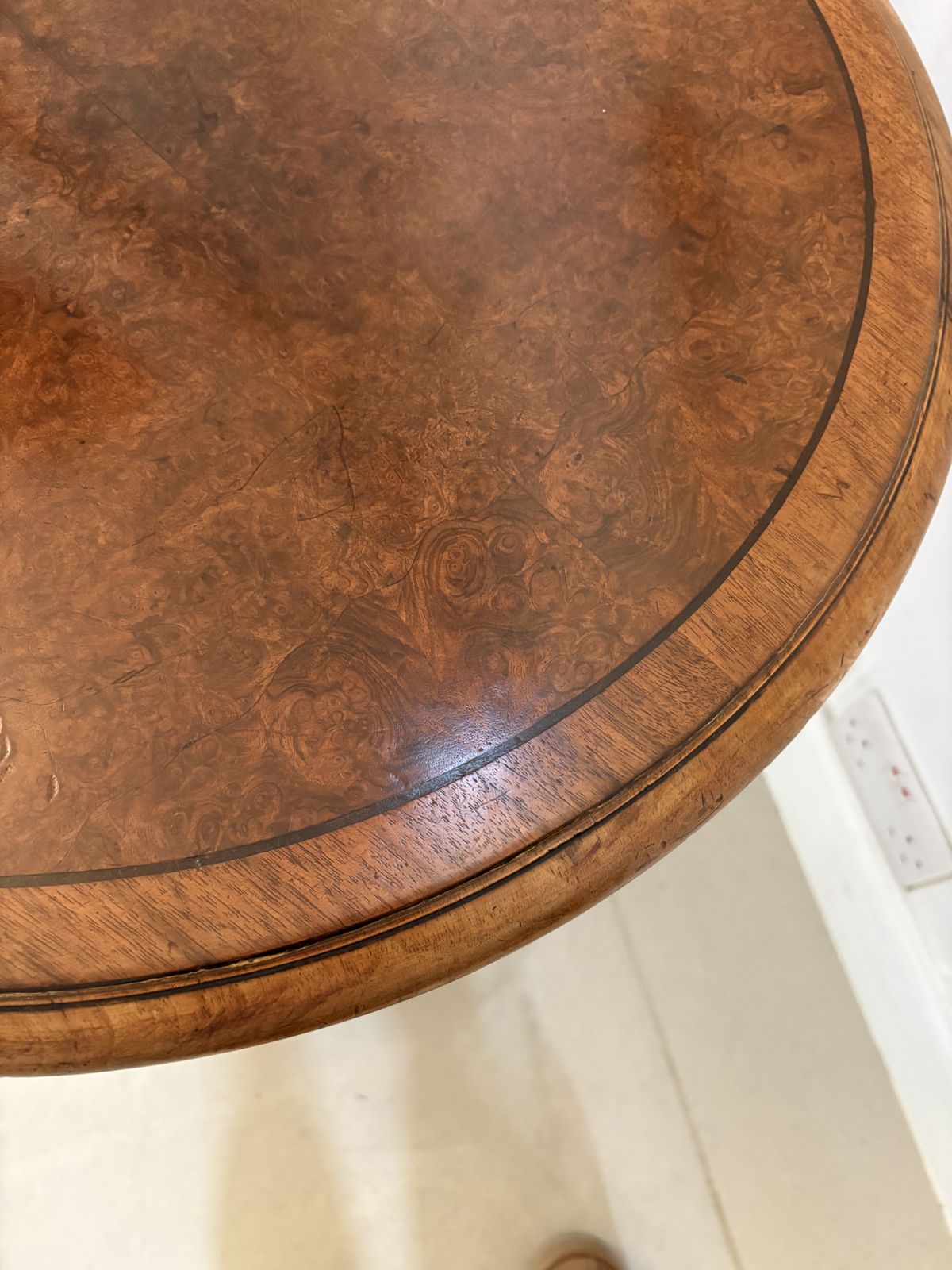 Outstanding Quality Antique 19th Century Burr Walnut Inlaid Centre Table photo vinterior