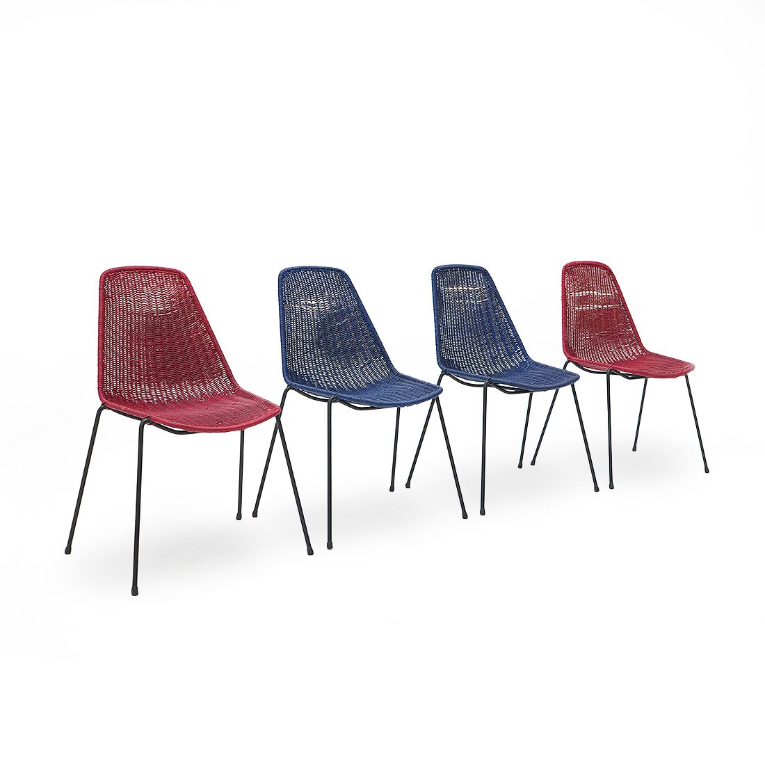 4 “Basket” Chairs By Gian Franco Legler, 1950s