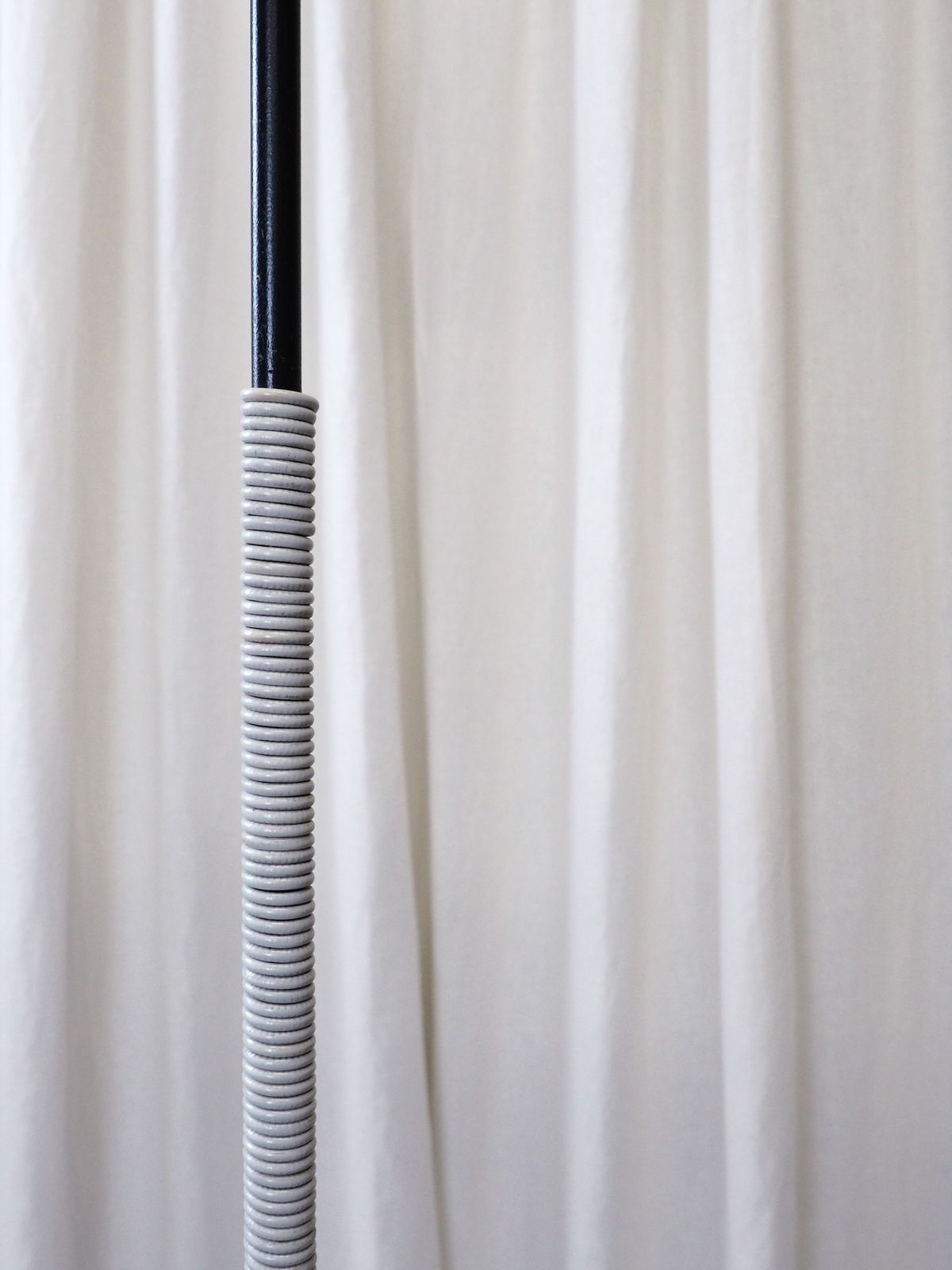 Vintage Black Metal Standard Lamp With Coloured Shade photo vinterior