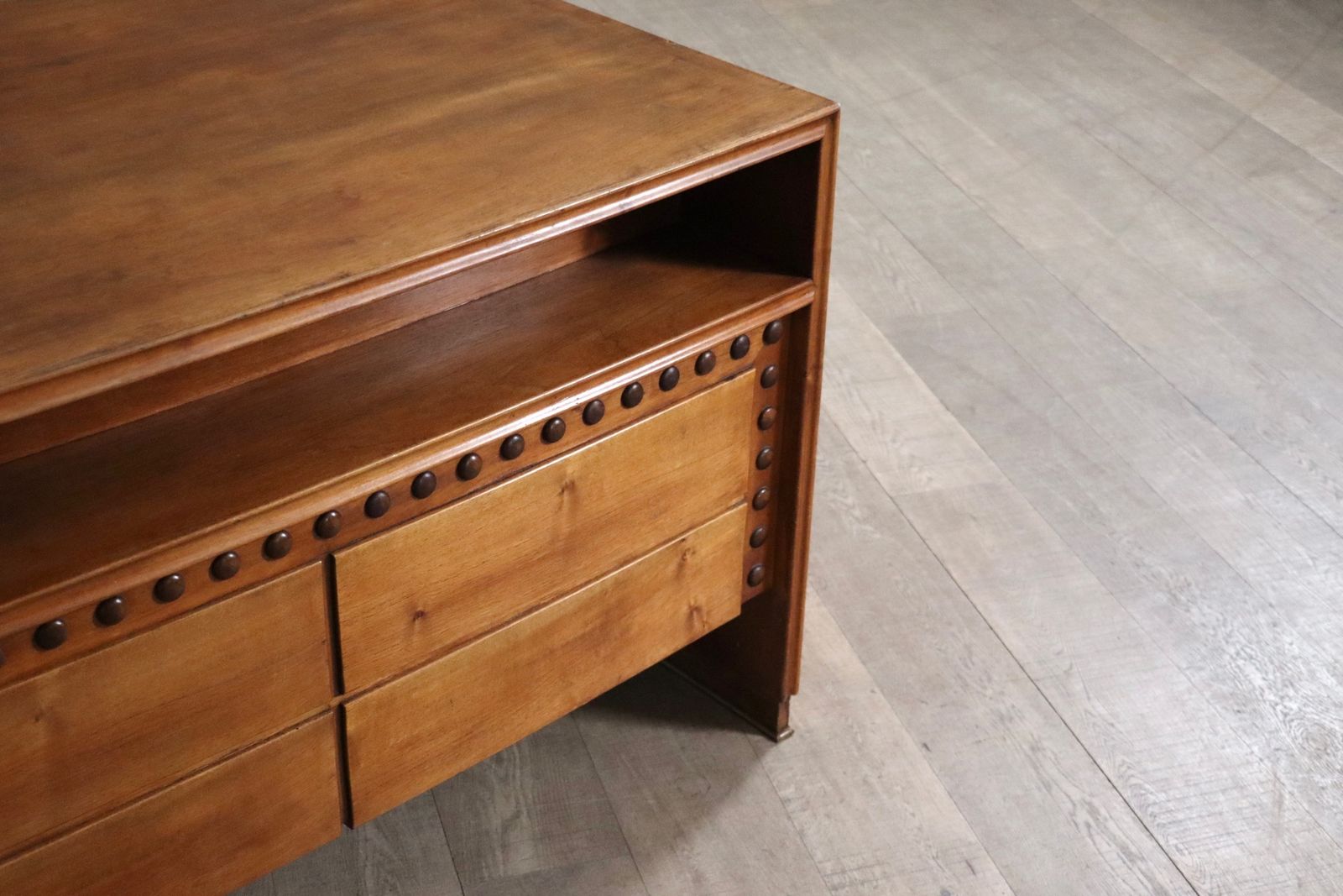 photo buy Curved Directors Desk In Walnut, Italy 1940s