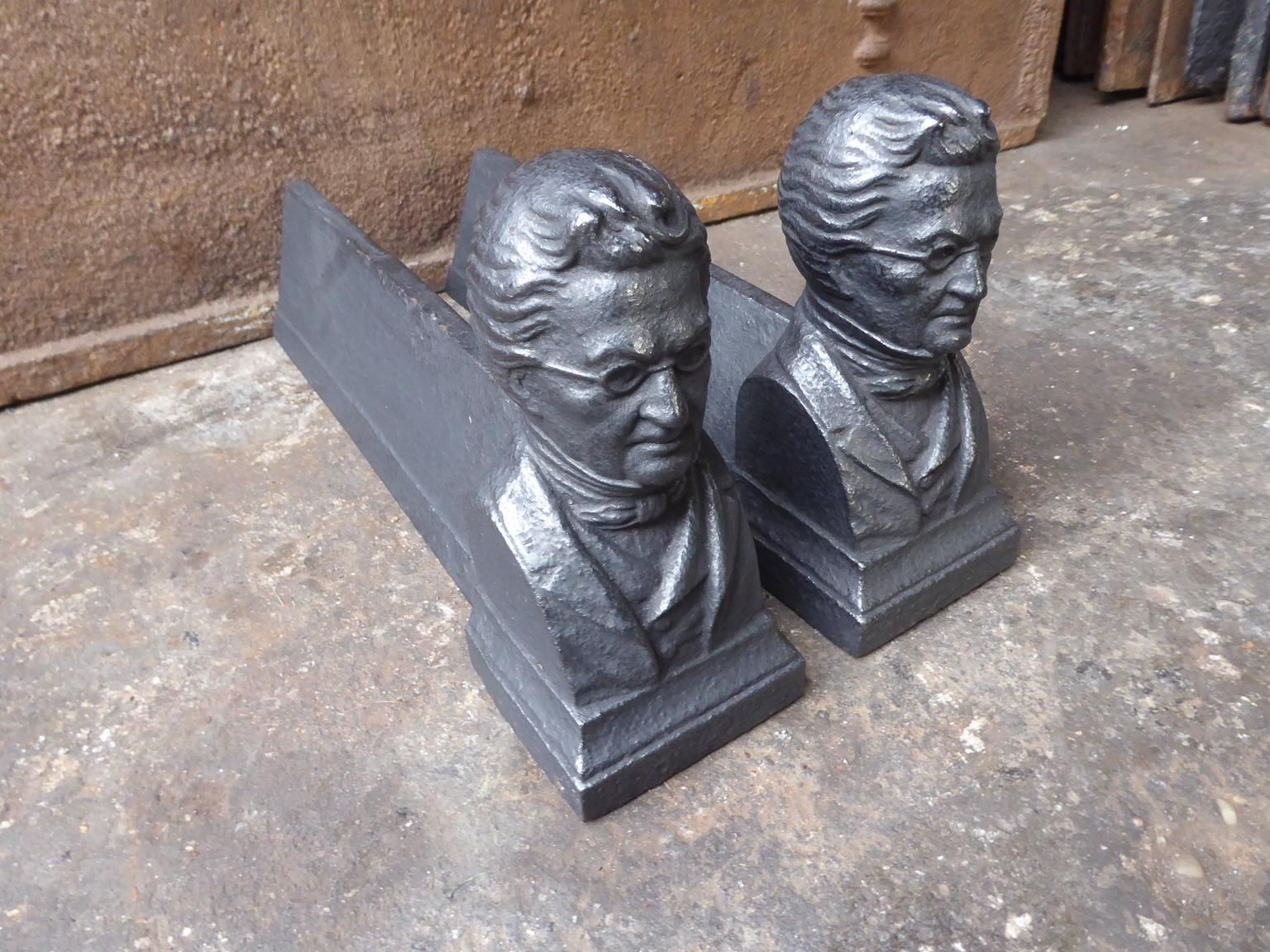 French Napoleon III Style 'Man' Andirons Or Firedogs photo 149.0