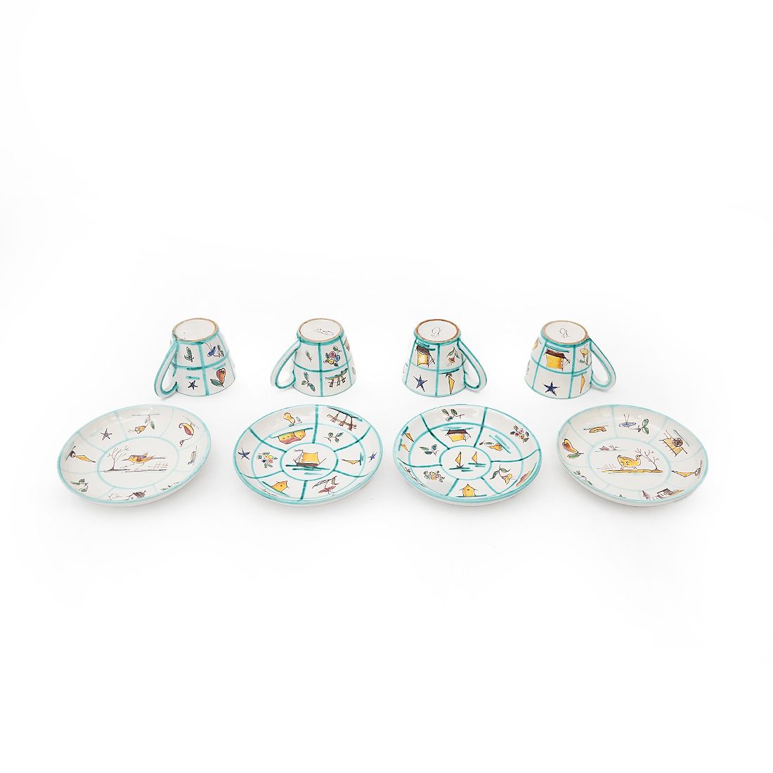 Ceramic Tea Set By Casa Dell'arte Of Albisola For Saks Fifth Avenue Ny, 1930s photo Home Decor