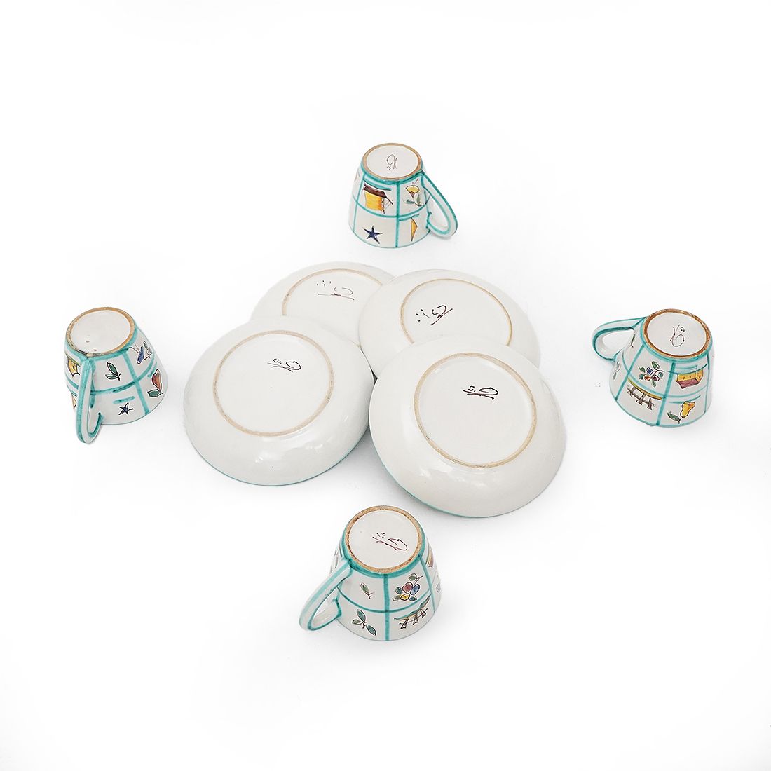 Ceramic Tea Set By Casa Dell'arte Of Albisola For Saks Fifth Avenue Ny, 1930s photo for sale