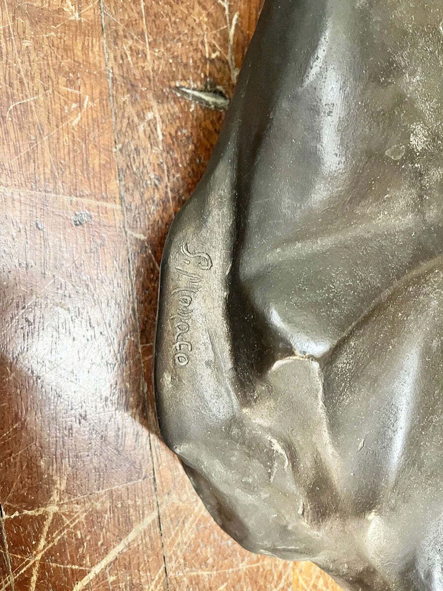 S. Monaco, Large Bronze Sculpture Depicting A Standing Nude Woman '900  Top Antiques photo for sale