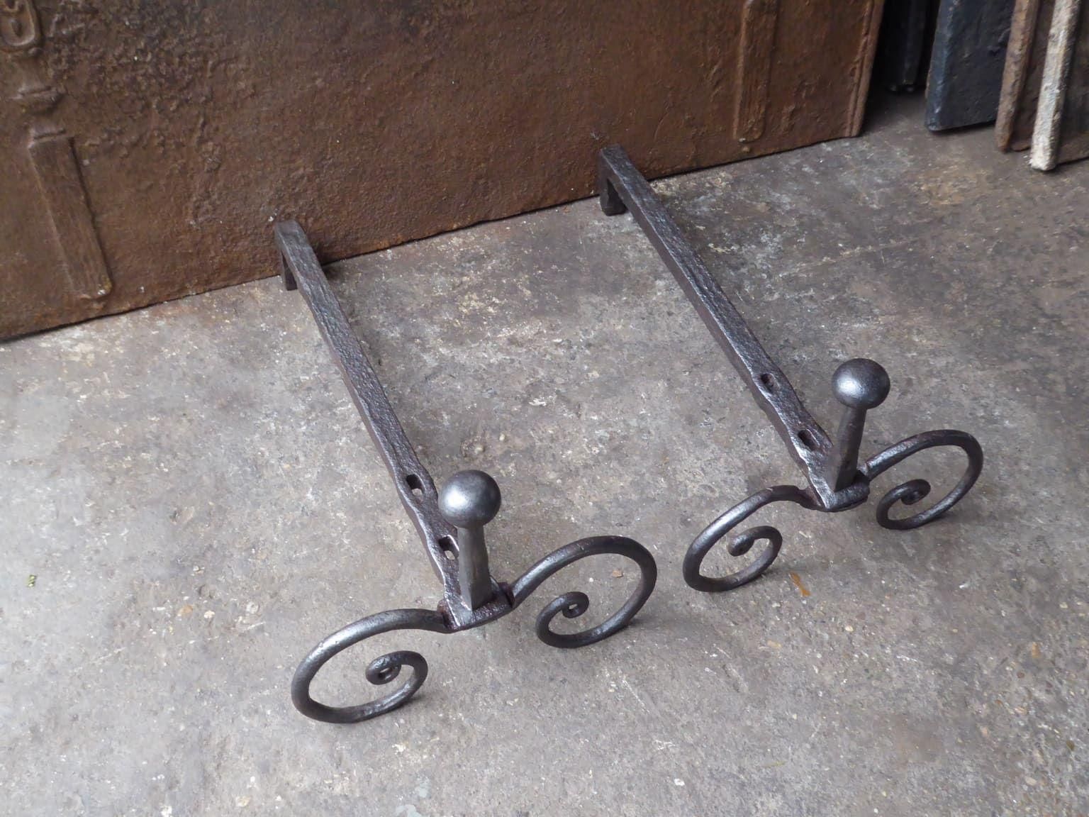 Decorative French Andirons Or Firedogs, Louis XV Period photo Home Fixtures