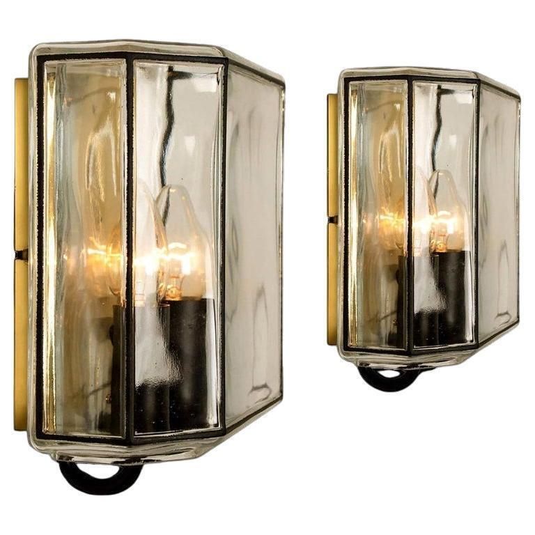 1 Of The 4 Of Iron And Bubble Glass Sconces Wall Lamps By Limburg, Germany, 1960