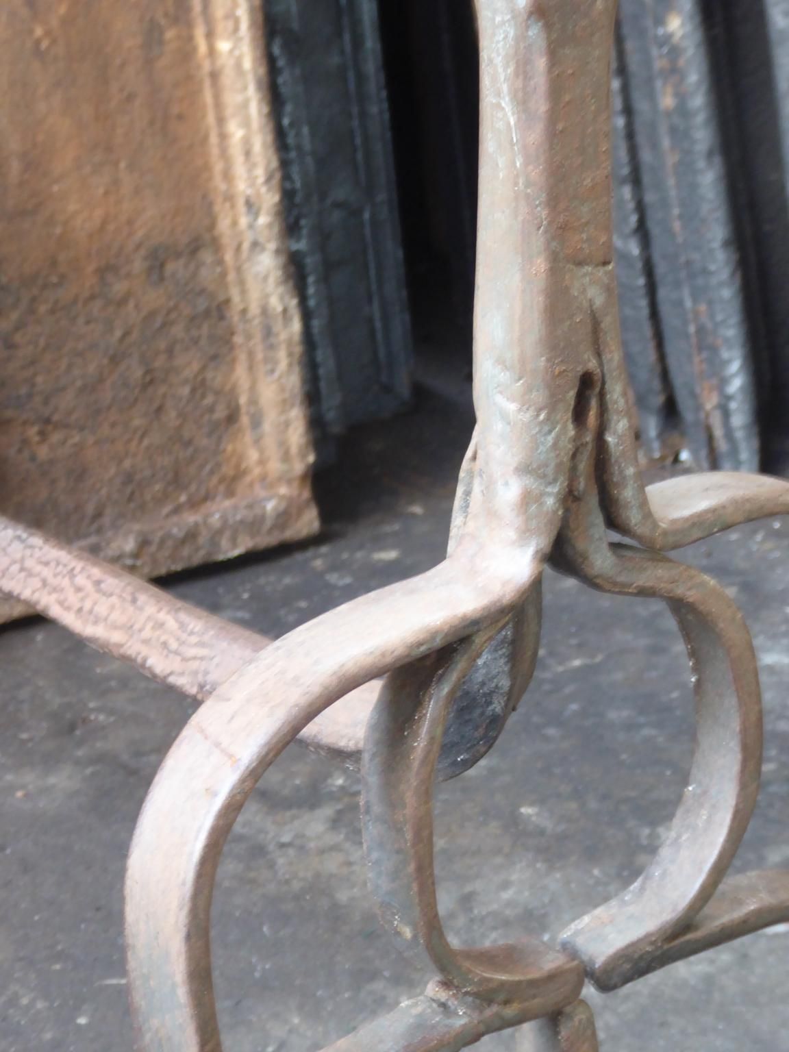 photo for sale Dutch Louis III Andirons Or Firedogs, 17th Century