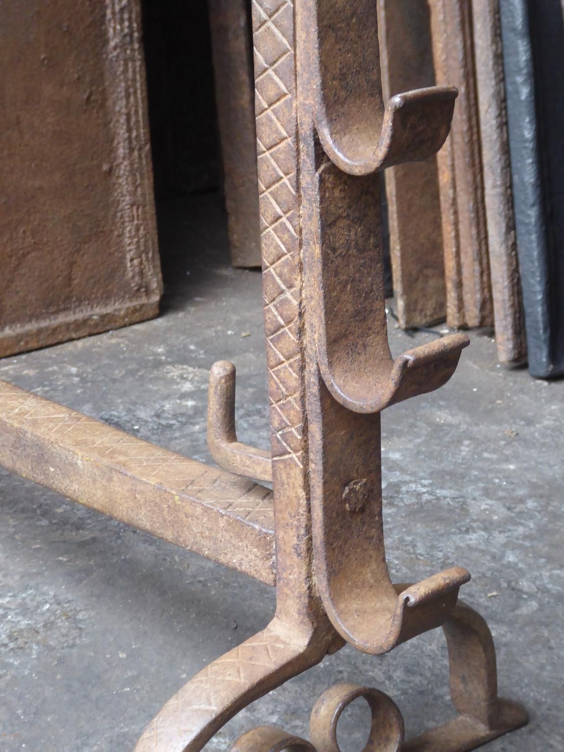 Home Fixtures 17th Century French Louis XIII Andirons Or Firedogs photo
