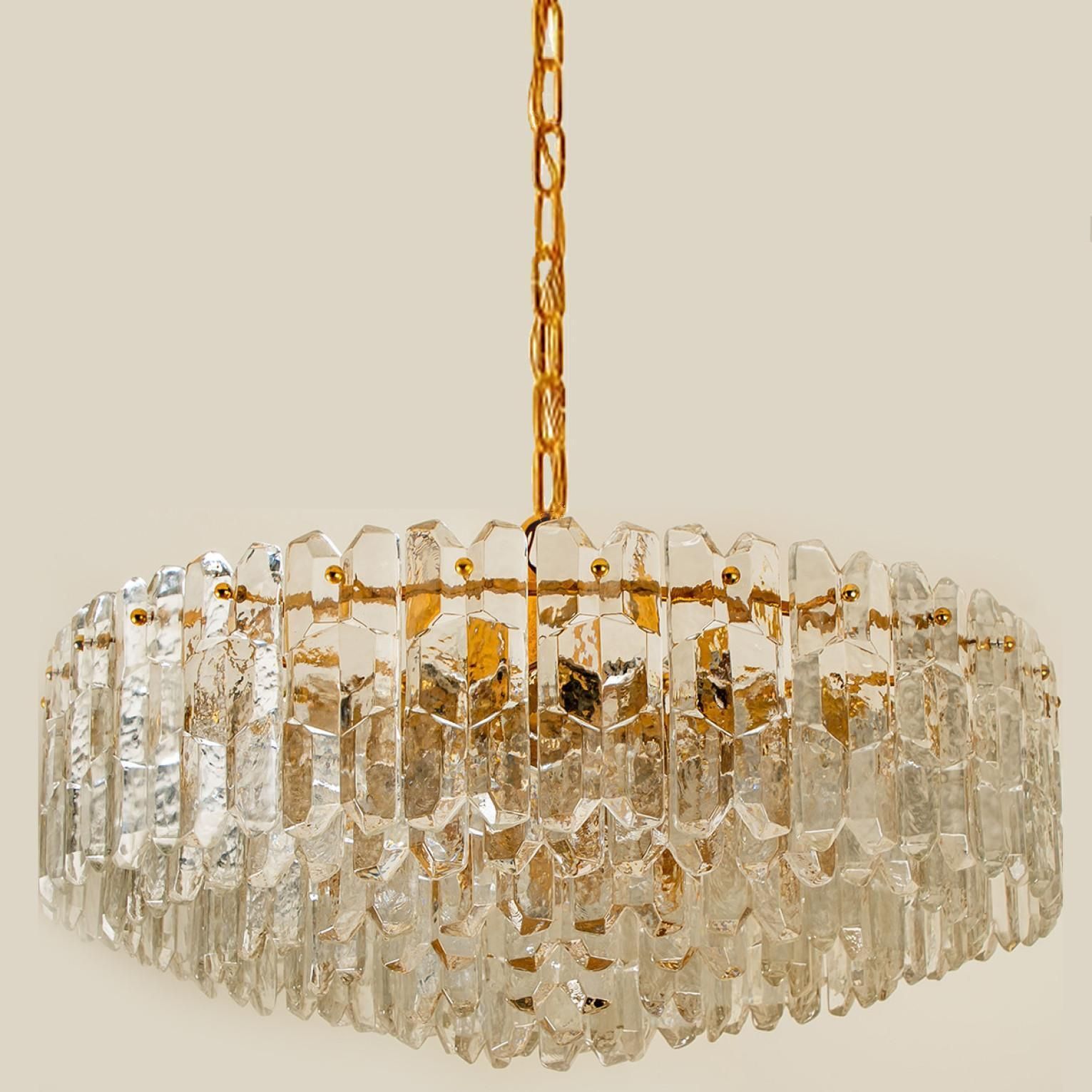 Set Of 5 J.T. Kalmar 'Palazzo' Wall Light Fixtures Brass And Glass photo for sale
