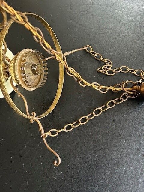 Vintage Mid Century Italian Ceramic, Glass And Brass Pendant Lamp 1960s photo 199.0