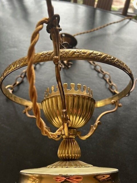 Vintage Mid Century Italian Ceramic, Glass And Brass Pendant Lamp 1960s photo buy