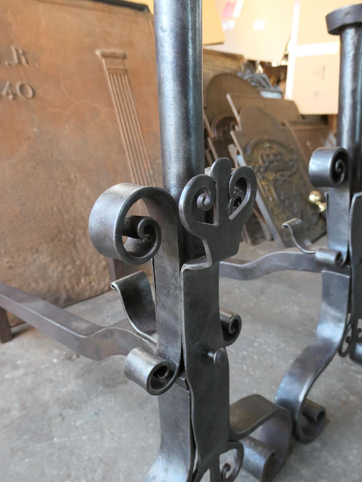 photo buy Large French 18th Century Andirons Or Landiers