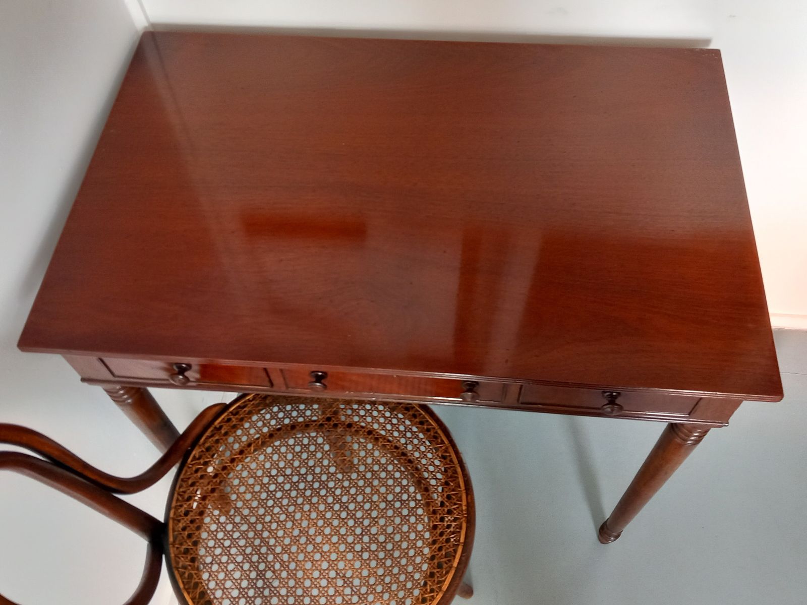 Three Drawer Mahogany Side Table photo vinterior
