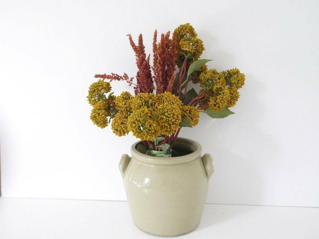 Antique French Stoneware Confit Pot, Rustic Grey Crock For Utensils, Stoneware Rustic Vase, French Rustic Country Decor