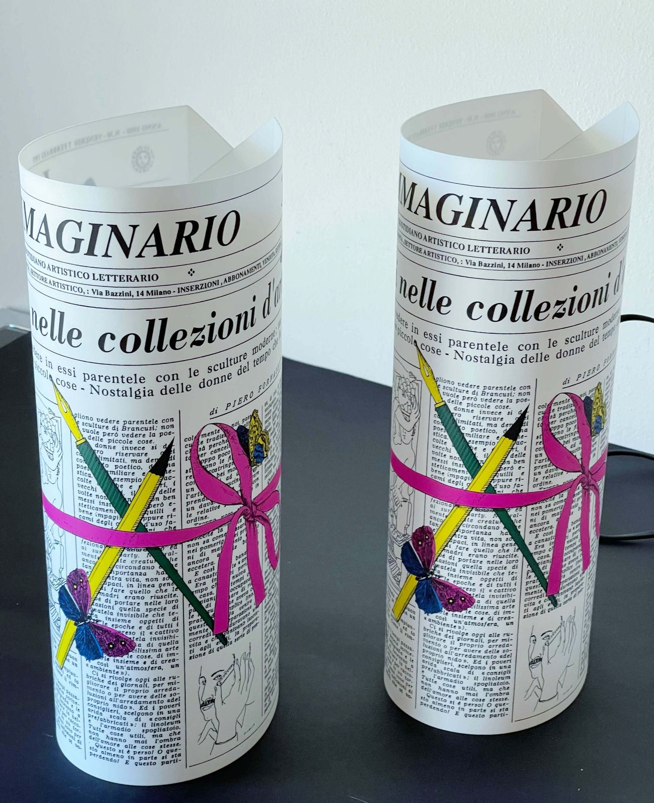 Pair Of "L'immaginario" Table Lamps By Fornasetti photo vinterior