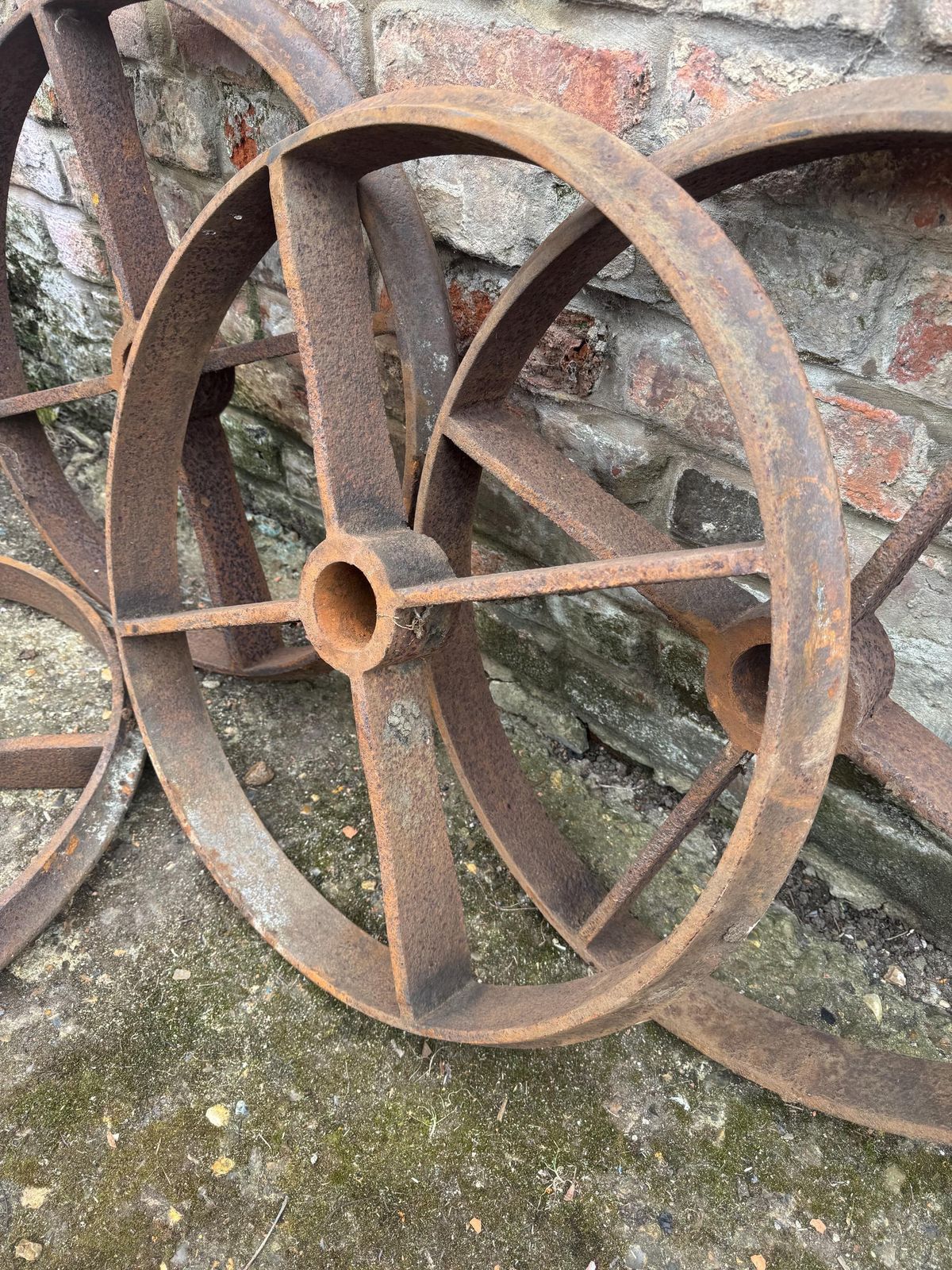Large Cambridge Roller Wheels / Antique Salvage / Shepherds Hut Wheels Set Of 4 / Garden Decor / Feature / Decoration / Ornament photo furniture