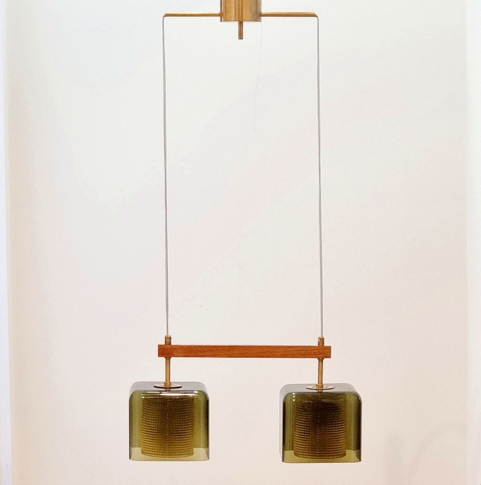 Mid Century Scandinavische Glazen Plafondlamp Met Messing, Carl Fagerlund Voor Orrefors, Zweden, Jaren 1960 photo furniture
