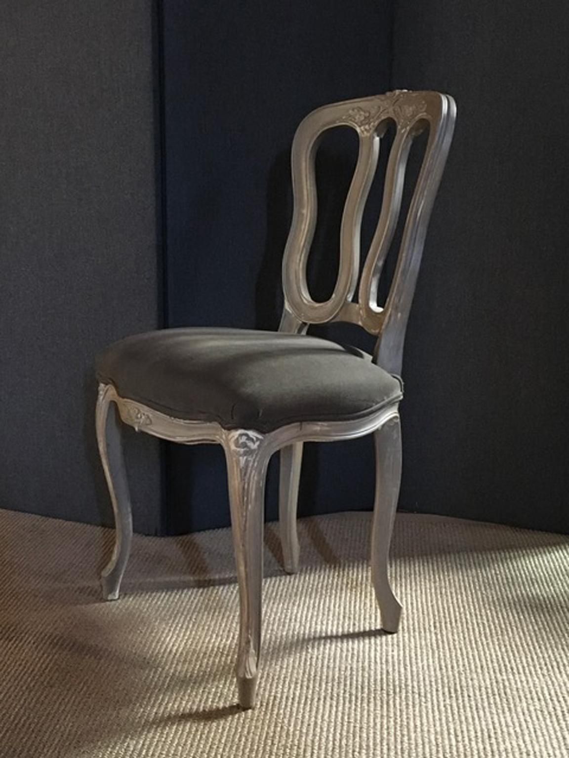 French Provincial Pair Of Wooden Chairs photo vintage