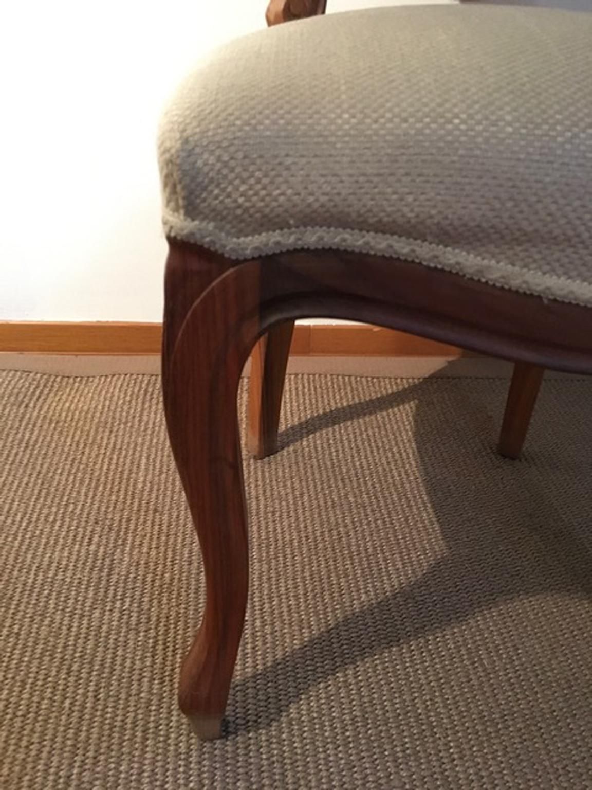 1990 Italy Post Modern Set 4 Chairs In Walnut And Linen photo 1702.0