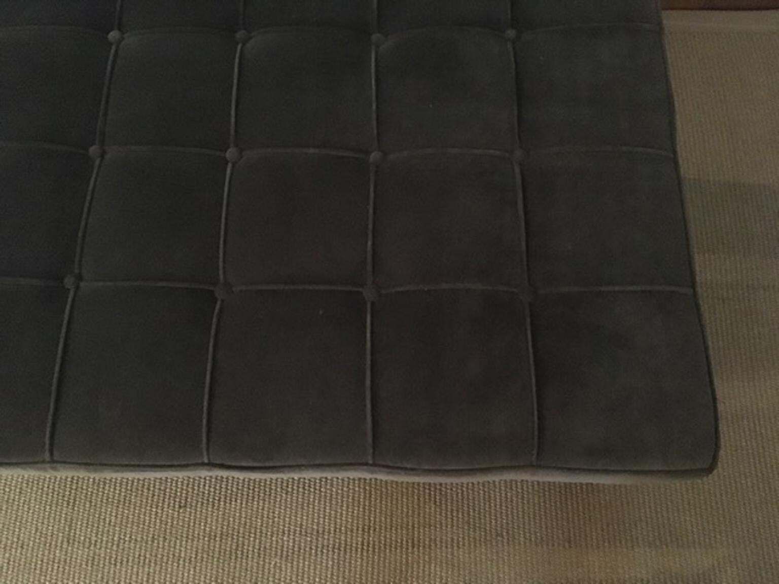 Furniture Italy Grey Velvet Upholstered Coffee Table With Crossed Wood Legs photo