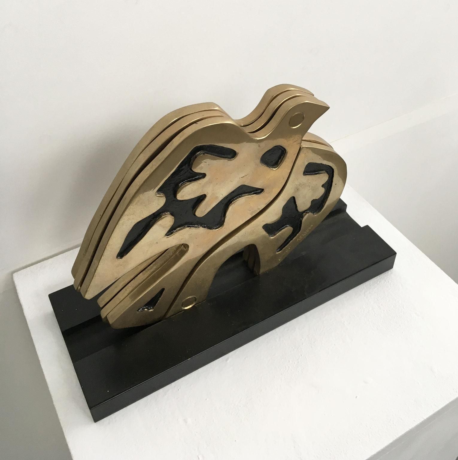 1208.0 1980 Italy Abstract Bronze Sculpture Bruno Chersicla  Colomba Dove photo