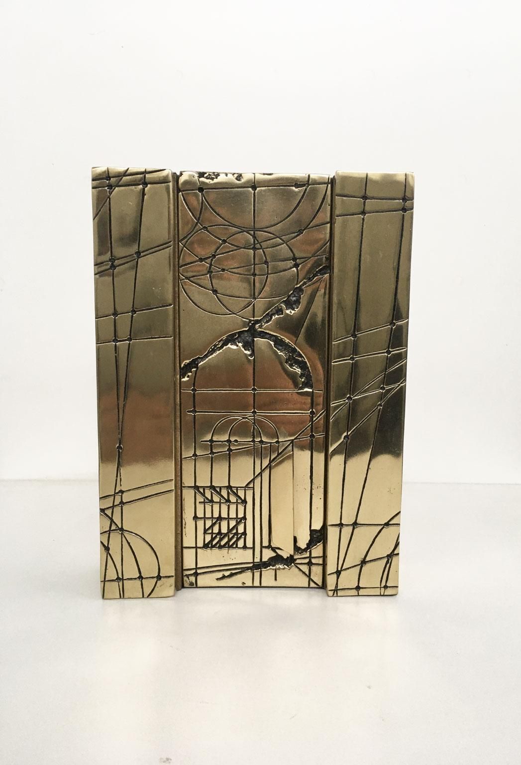 1980 Italy Bronze Abstract Sculpture Walter Valentini Città Del Sole photo furniture