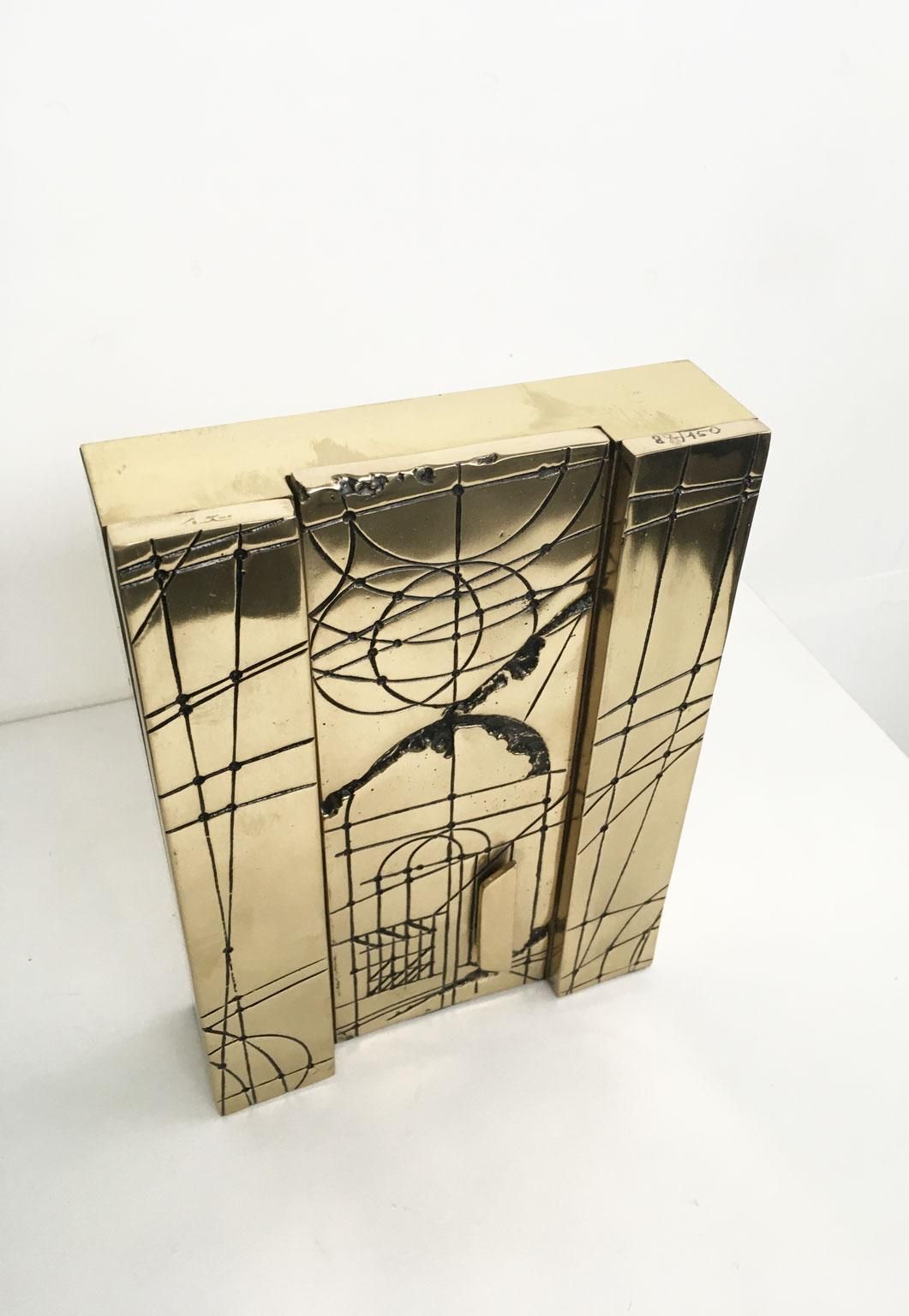 1980 Italy Bronze Abstract Sculpture Walter Valentini Città Del Sole photo Art