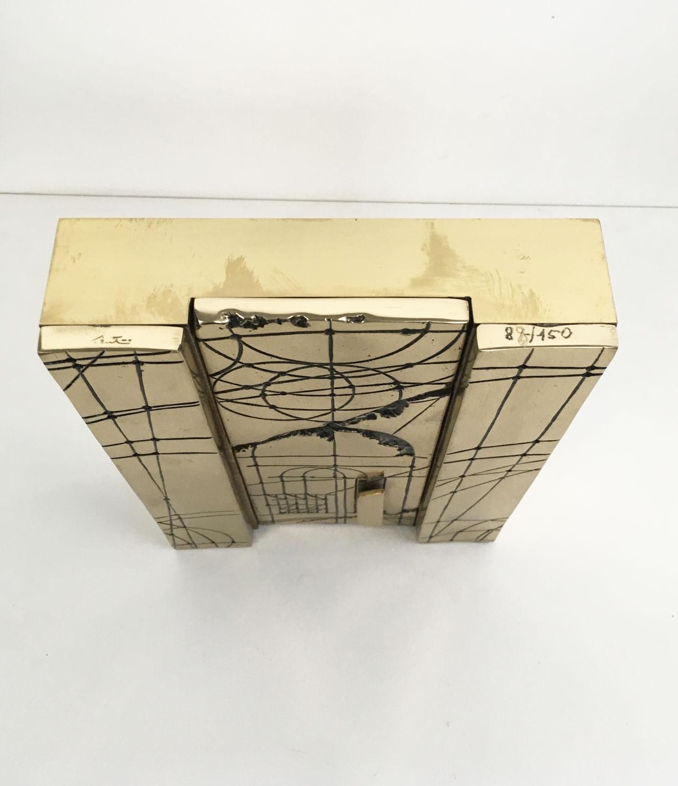1980 Italy Bronze Abstract Sculpture Walter Valentini Città Del Sole photo vinterior
