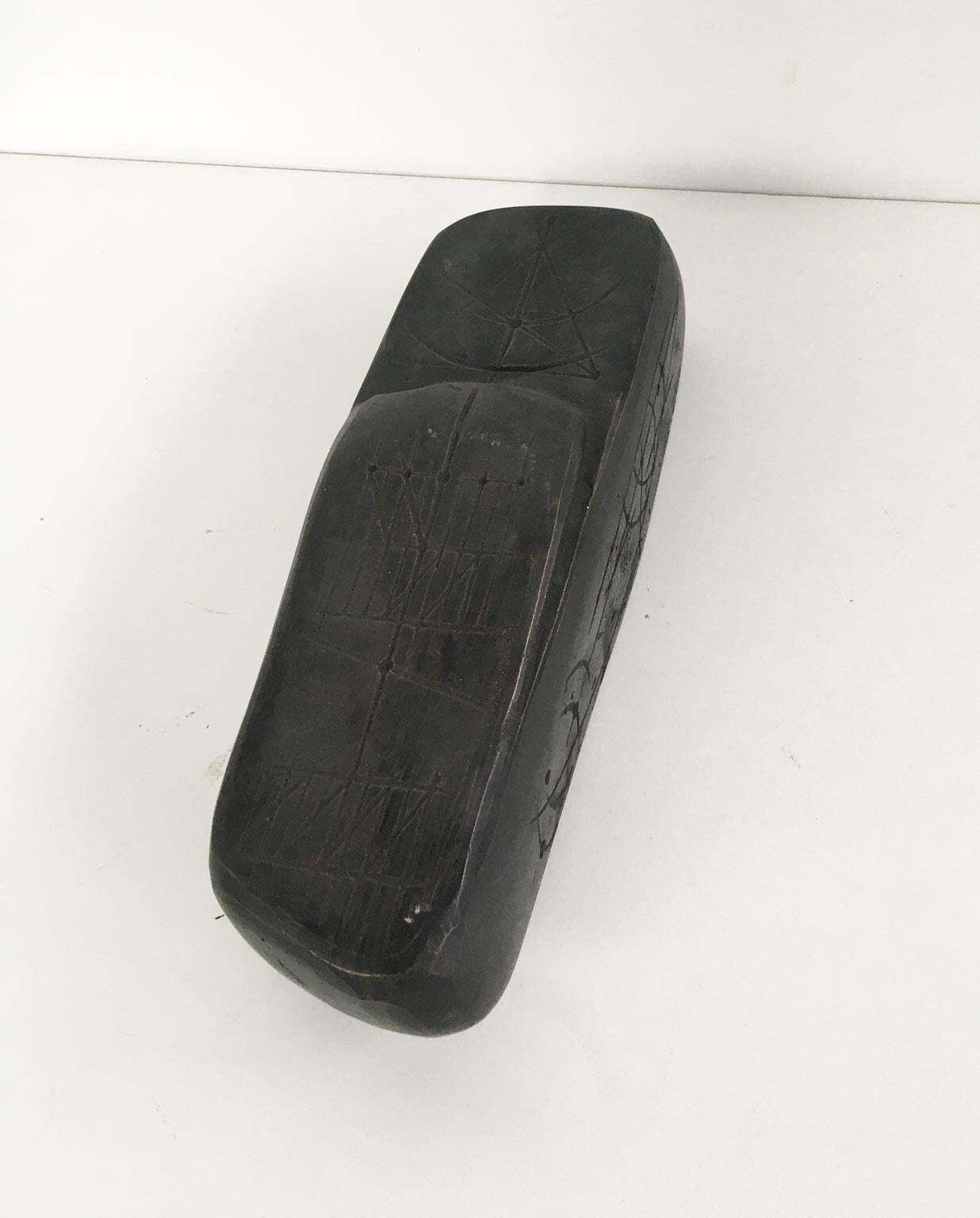 Art Italy 1980 Black Bronze Abstract Sculpture Walter Valentini Big Tracks Tracce photo