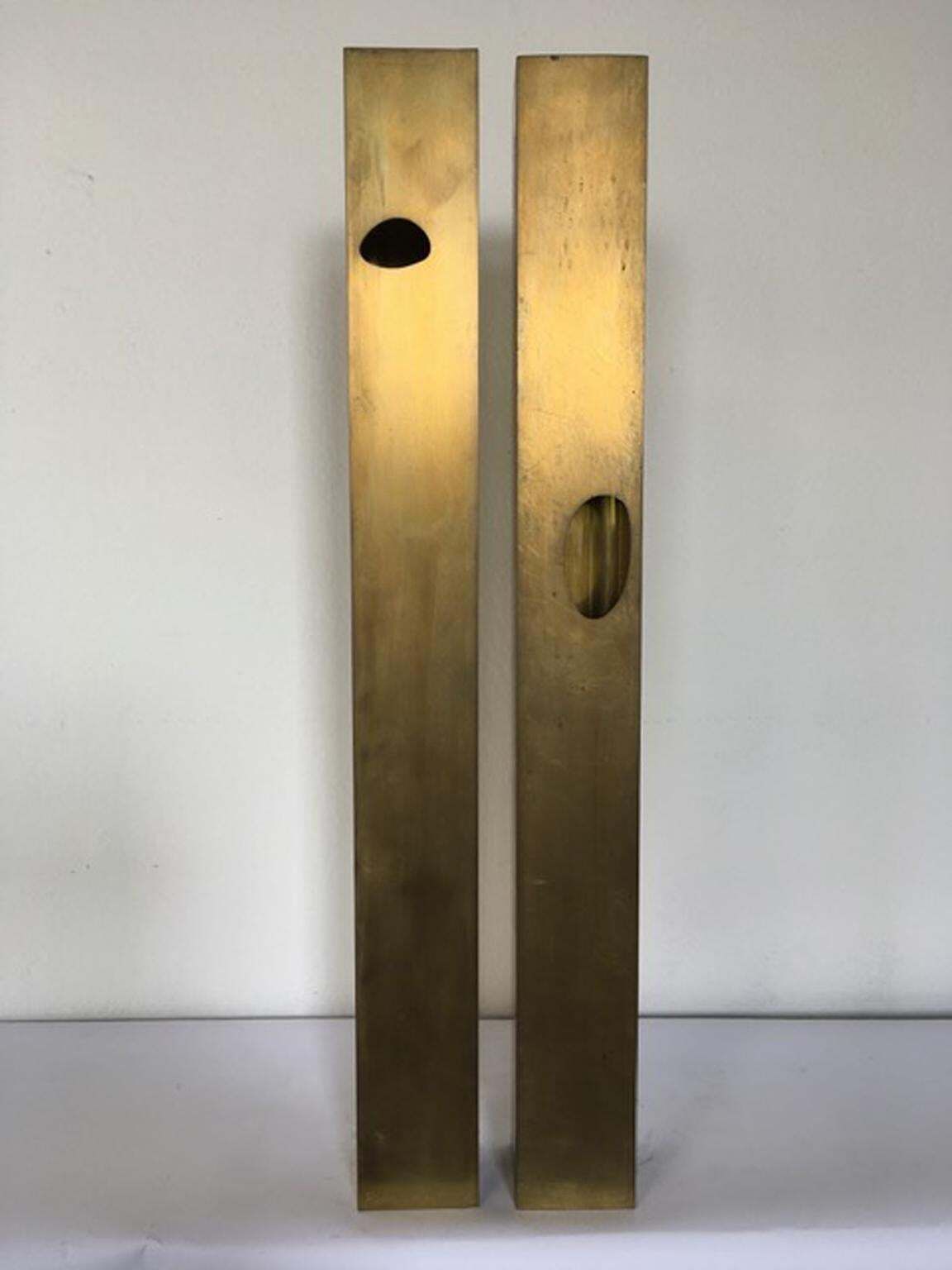 photo vintage Italy 1998 The Skyscrapers Brass Abstract Sculpture