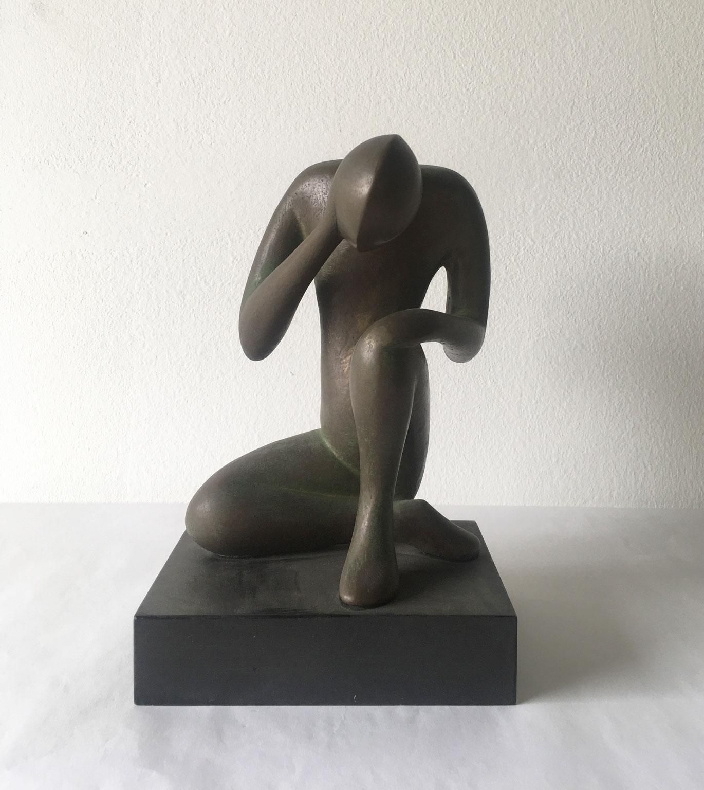 1969 Italy Abstract Bronze Sculpture Andrea Picini Bintou photo furniture