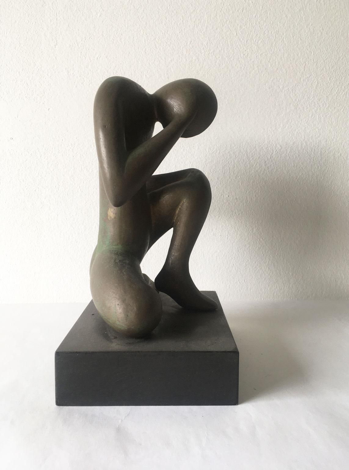photo buy 1969 Italy Abstract Bronze Sculpture Andrea Picini Bintou